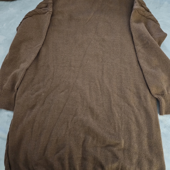 Brown Cable Knit Cardigan - Picture 2 of 2